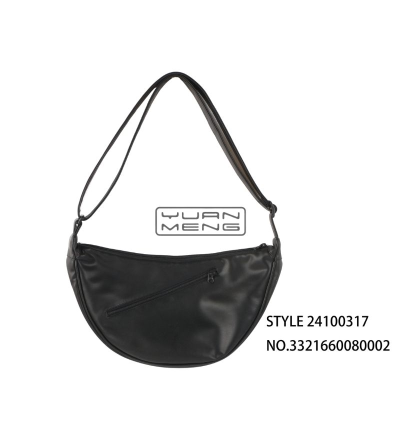 Custom Black Leather Moon Bag